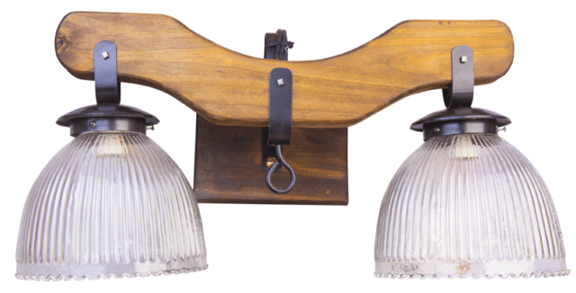 APLIQUE DE MADERA ESTILO CAMPO 2 LUCES GIGANTE con tulipas de 20cm APLIQUE DE MADERA ESTILO CAMPO 2 LUCES GIGANTE con tulipas de 20cm