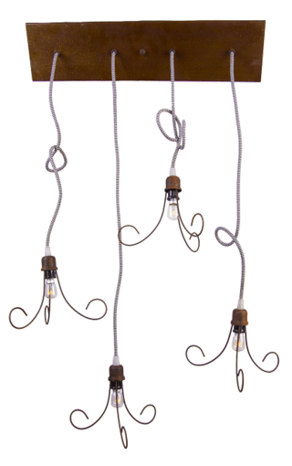 COLGANTE RULO 4 L. con cable textil y lamparas incluidas!!