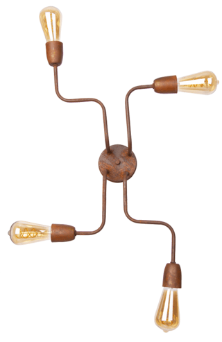 PLAFON / APLIQUE 4 L. LUIGI OXIDADO