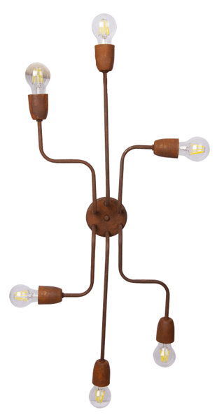 PLAFON / APLIQUE 6 L. LUIGI OXIDADO