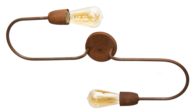 PLAFON / APLIQUE 2 L. CURVA OXIDADO PLAFON / APLIQUE 2 L. CURVA OXIDADO