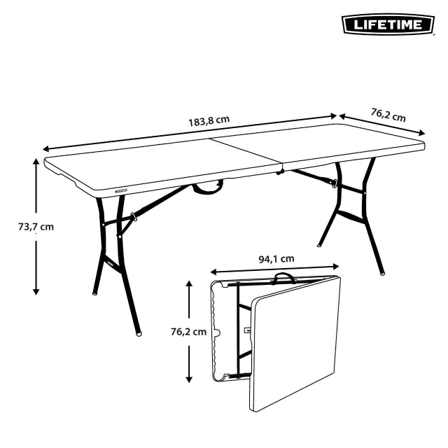 MESA PLEGABLE PARA CAMPING LIFETIME 180 CM en internet
