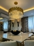 Lustre de Cristal Redondo Estrutura Dourada com Cristais 80cm - comprar online