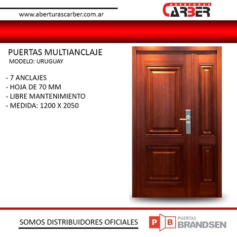 PUERTA MULTIANCLAJE PUERTA DE EXTERIOR PUERTA DE SEGURIDAD PUERTA BLINDADA ABERTURAS CARBER BRANDSEN