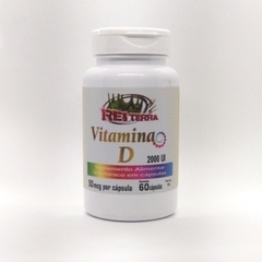 Banner da categoria Vitamina D 2000 UI 60 Cápsulas 50 mcg - Rei Terra -