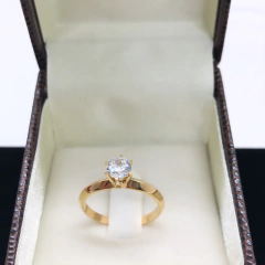 Anel Solitário Com A Pedra Zircônia Em Ouro 18kl/750 - comprar online