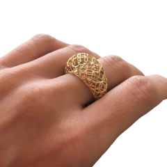 Anel vazado em ouro 18k/750 na internet