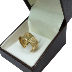 Anel Com Oração do Pai Nosso em ouro 18kl/750 - Design Joias