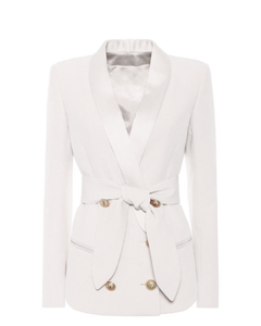 BELTED GOLD BUTTON BLAZER - CHIC BOUTIQUE
