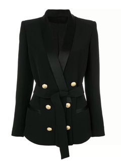 BELTED GOLD BUTTON BLAZER on internet