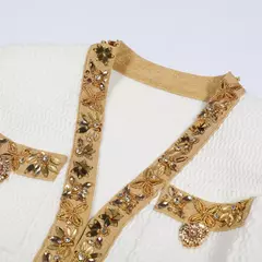 DESHA GOLD BUTTON LONG SLEEVE MINI DRESS - buy online