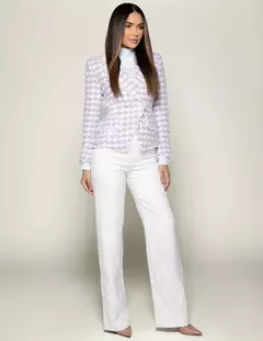 TWEED PASTEL HOUNDSTOOTH BLAZER - PURPLE - buy online