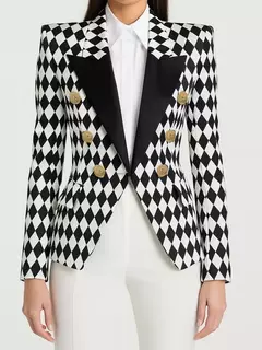 GOLD BUTTON ARGYLE BLACK LAPEL BLAZER on internet
