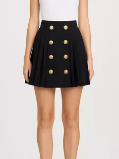 GOLD BUTTON PLEATED SKIRT - buy online