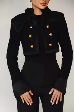 SATIN + TWEED CROPPED JACKET - buy online