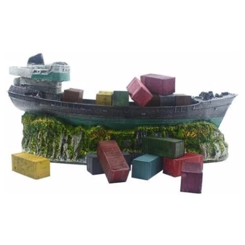 Enfeite Navio Contêiner - B43 - Aquário