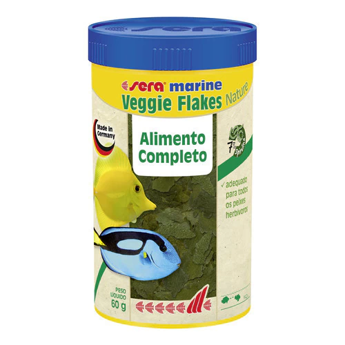 Ração Sera Marine Veggie Flakes Nature 60g Ração Sera Marine Veggie Flakes Nature 60g