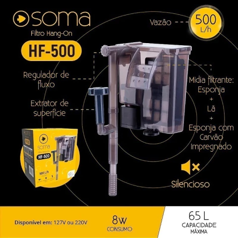Filtro Externo Soma HF-500 (500L/H) - 127V