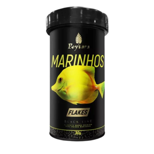 Ração Poytara Black Line Marinhos Flakes 30g Ração Poytara Black Line Marinhos Flakes 30g