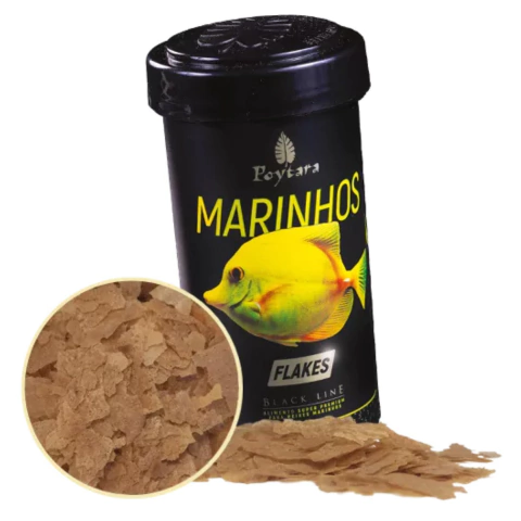 Ração Poytara Black Line Marinhos Flakes 30g