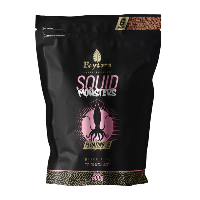 Ração Poytara Black Line Squid Monsters Floating G 600g Ração Poytara Black Line Squid Monsters Floating G 600g