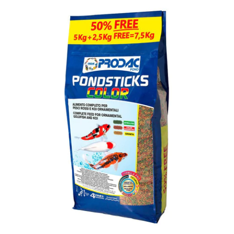 Ração Prodac Pondsticks Color 5Kg + 2,5kg Grátis