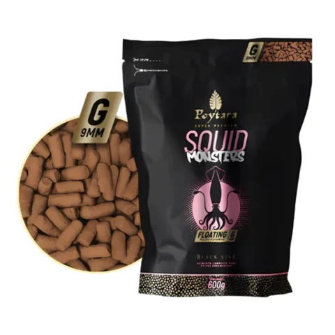 Ração Poytara Black Line Squid Monsters Floating G 600g
