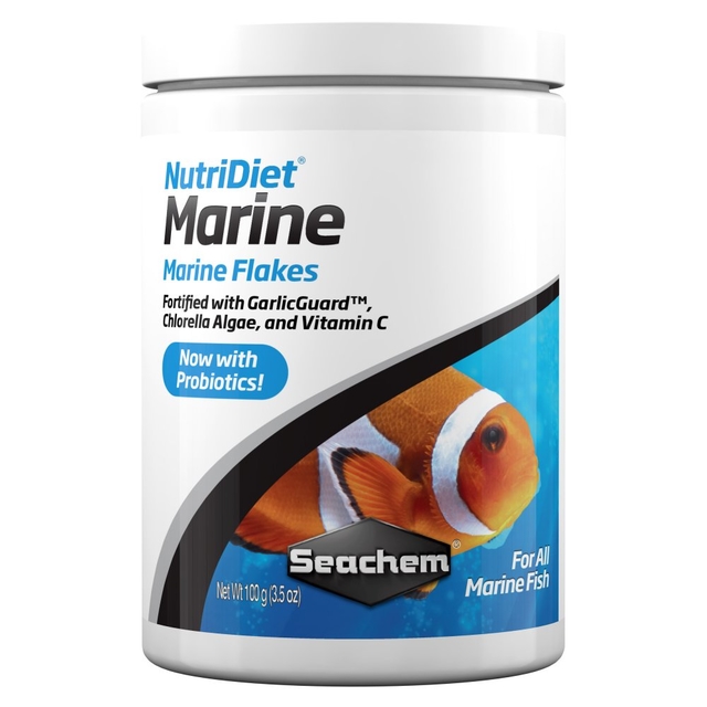 Ração Seachem Nutridiet Marine Flakes Plus Probiotics 100g Ração Seachem Nutridiet Marine Flakes Plus Probiotics 100g