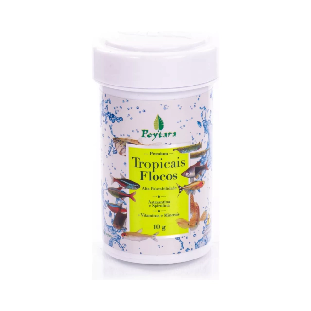 Ração Poytara Tropicais Flocos Dia a Dia 10g Ração Poytara Tropicais Flocos Dia a Dia 10g