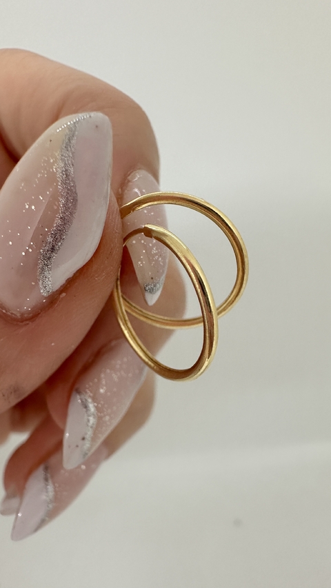 AROS ARGORO 1.5 CM BAÑO DE ORO 18K