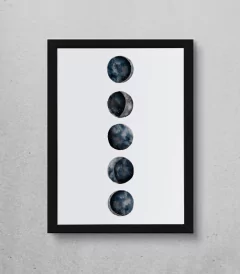 Quadro - Fases da Lua Aquarela