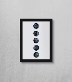 Quadro - Fases da Lua Aquarela - Casa Rock Store