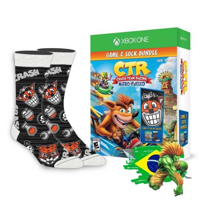 Jogo Crash Team Racing + Meia Exclusiva Xbox One Xbox Series X Delivery Games box cover art foto da capa comprar melhor preço Jogo Crash Team Racing + Meia Exclusiva Xbox One Xbox Series X Delivery Games box cover art foto da capa comprar melhor preço