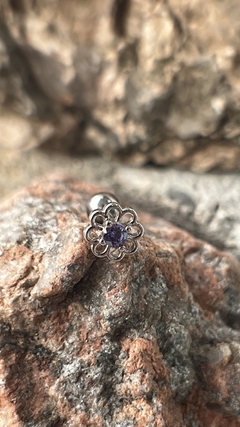 Piercing Flor calada con strass varios colores en internet