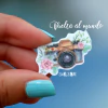 VINILO MINIATURA CÁMARA FLORES