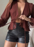 Blusa cropped manga tule boho chik - comprar online