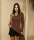 Blusa Feminina Mula Manca Assimétrica Manga Longa Estilosa no Tecido Ribana - comprar online