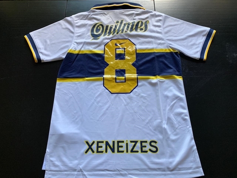 Camiseta RETRO Boca Suplente 1997 Blanca con el 8