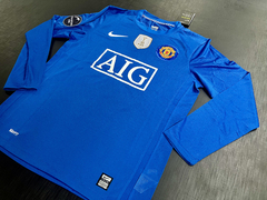 Camiseta RETRO Manga Larga Manchester United Suplente 2008/09 Azul Ronaldo - Janisal Deportes