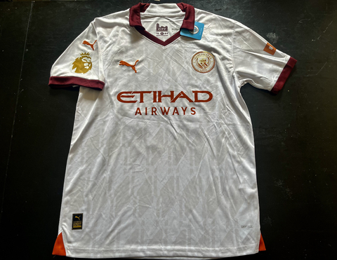Camiseta Manchester City Suplente 2023/24 Blanca Julian Alvarez