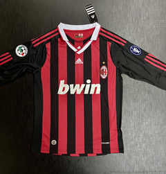 Camiseta RETRO Manga Larga Milan 2009/10 Titular Ronaldinho 80 - comprar online