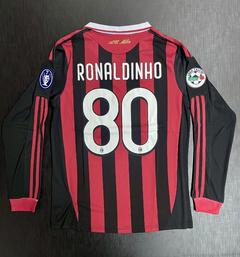Camiseta RETRO Manga Larga Milan 2009/10 Titular Ronaldinho 80 en internet