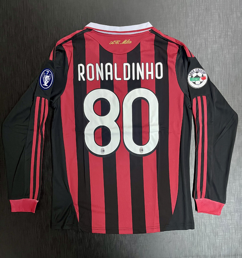 Camiseta RETRO Manga Larga Milan 2009/10 Titular Ronaldinho 80