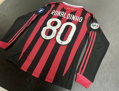 Camiseta RETRO Manga Larga Milan 2009/10 Titular Ronaldinho 80