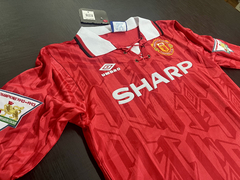 Camiseta RETRO Manga Larga Manchester United Titular 1993/94 Beckham 28 en internet