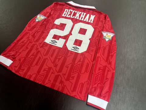 Camiseta RETRO Manga Larga Manchester United Titular 1993/94 Beckham 28