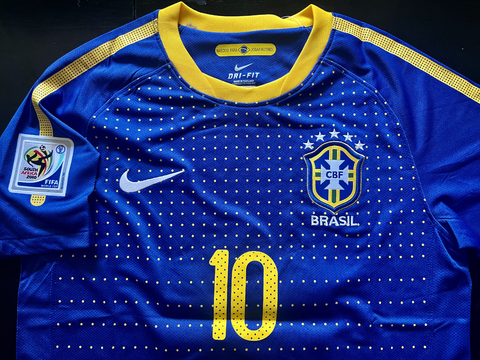 Camiseta RETRO Brasil Suplente 2010 Azul Kaka