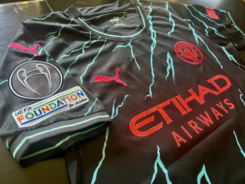 Camiseta Manchester City Suplente 2023/24 Negra Julian Alvarez