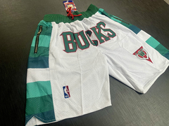 Short NBA Milwaukee Buck Blanco (bolsillos con cierres) - comprar online