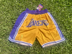 Short NBA LA Lakers Amarillo y Violeta (bolsillos con cierres)